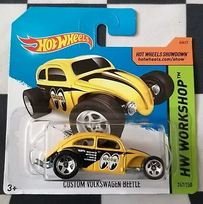 Buy 2014 Hot Wheels Custom Volkswagen Beetle HW Workshop Short Card MoonEyes 247/250 • 8.95£