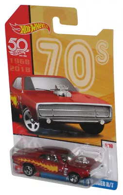 Buy Hot Wheels 50th 70s 1/10 (2017) Red Flame '70 Dodge Charger R/T Toy Car • 12.62£
