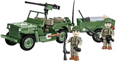 Buy Cobi 2297 - World War II - Willy's MB And Trailer 200 Pcs  **BRAND NEW** • 21.99£