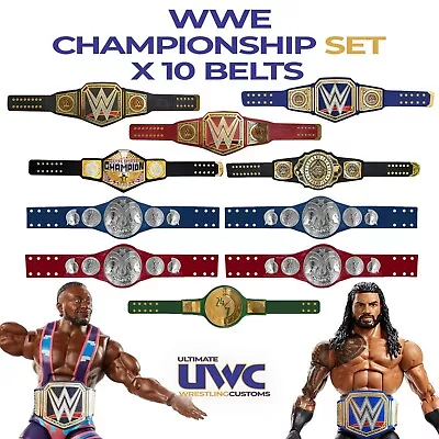 Buy WWE Belts Full Custom Set X 10 For Mattel / Elite Figures • 15.99£