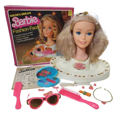Buy Vintage 1980 Mattel Golden Dream Barbie Fashion Face Makeup Beauty Center 3274 • 82.94£