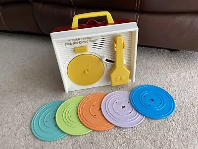 Buy Immaculate Fisher Price Retro Music Box Record Player With 5 Records Discs • 24.99£