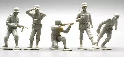 Buy Five White Vintage Marx Plastic German Soldiers 1968 • 18.59£