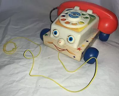 Buy Vintage Fisher Price Pull Along Telephone 1961 Toy Moving Eyes & Ringing Bell • 6.99£