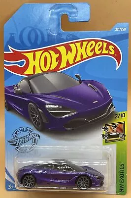 Buy Hot Wheels McLaren 720S HW Exotics Purple FYC33 2/10 Long Card 221/250 New • 14.99£