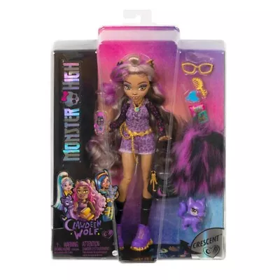 Buy Mattel Monster High Clawdeen Wolf Doll, Purple Striped Hair, Pet Dog • 57.85£