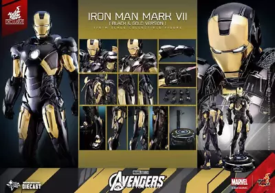 Buy IN STOCK New Hot Toys MMS741D61 Iron Man Mark VII Black And Gold Version 1/6 • 529£