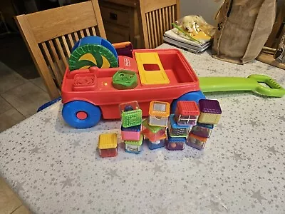 Buy Fisher Price Sensory Peek A Boo Blocks & Wonder Wagon Baby Toddler Toy Playset • 14.99£