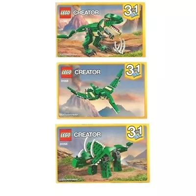 Buy Lego 31058 Creator Mighty Dinosaurs 3 In 1 Instruction Manual Book • 4.99£