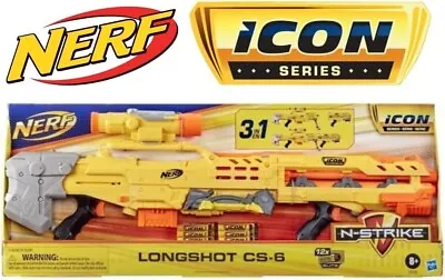 Nerf Longshot CS-6 Tactical Sniper Scope Longstrike Blue w/ Yellow & Orange