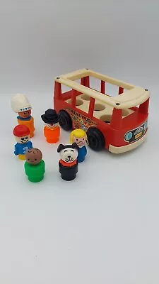 Buy Vintage 1969 Fisher Price Mini-Bus & 6 People Figures FP-141 • 18.99£