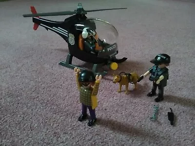 Buy Playmobil Police Helicopter With Pilot, Policeman, Dog And Criminal / Thief • 14.99£