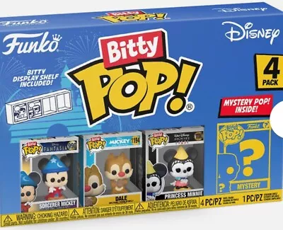 Buy Funko: Bitty Pop! 4 Pack Disney.Princess Minnie/Dale/Sorcerer Mickey+Mystery.New • 13.99£