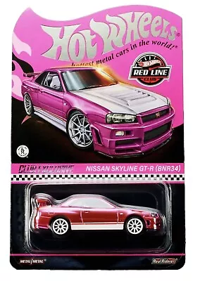 Buy Pink Nissan Skyline GTR R34 RLC Red Line Club Hot Wheels Car • 84.99£