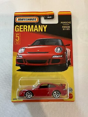 Buy Porsche 991 GT3 Guards Red Super Car Rare Germany Matchbox Card • 8.98£