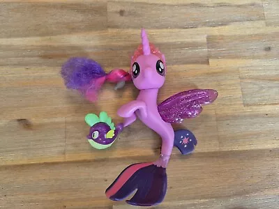 Buy My Little Pony Twilight Sparkle Sea Pony Brushable Figure G4 MLP With Spike • 9.50£