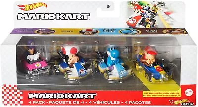 Buy Hot Wheels Mario Kart 4 Pack D Set [Limited Donkey Kong W/Mach 8] 986D-GWB36 • 77.28£
