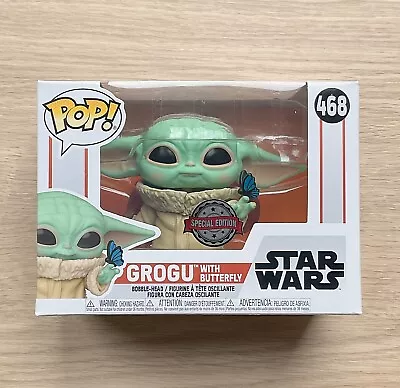 Buy Funko Pop Star Wars Grogu With Butterfly #468 + Free Protector • 29.99£